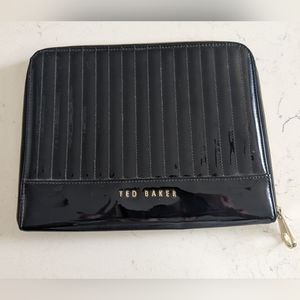 Ted Baker Black Patent Zipper Clutch